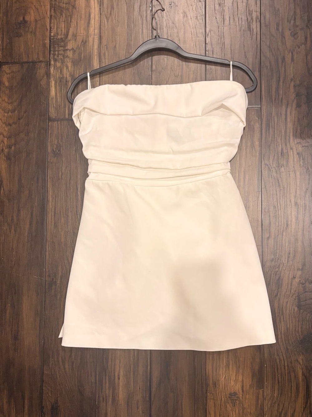 Strapless Cream A-Line Dress